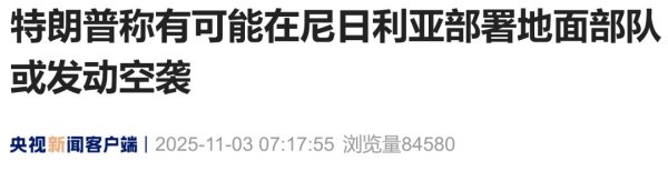 股策略 特朗普：可能在尼日利亚部署地面部队或发动空袭