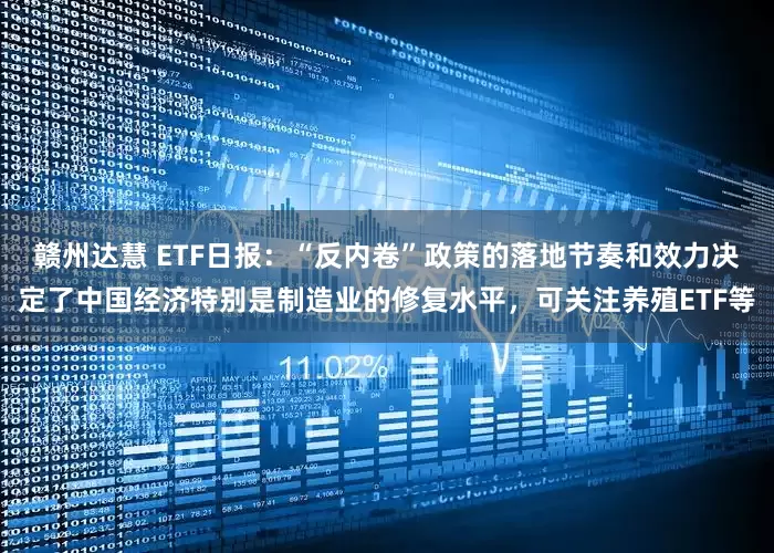 赣州达慧 ETF日报：“反内卷”政策的落地节奏和效力决定了中国经济特别是制造业的修复水平，可关注养殖ETF等